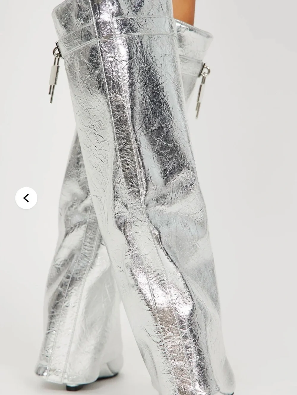 NWOB Fashion Nova | Ultimate Flirt Overlay Boots - Silver